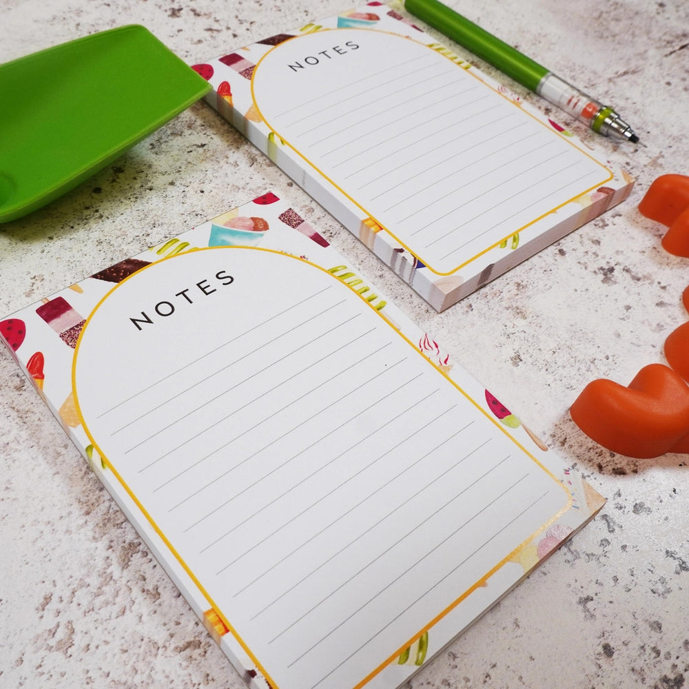 Ice Cream A6 Notepad by Corinne Alexander. Made in the UK