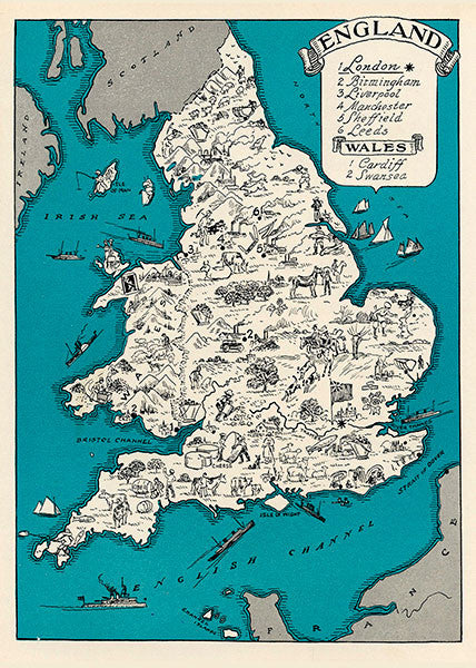 England & Wales 1930 Blank Greetings Card.