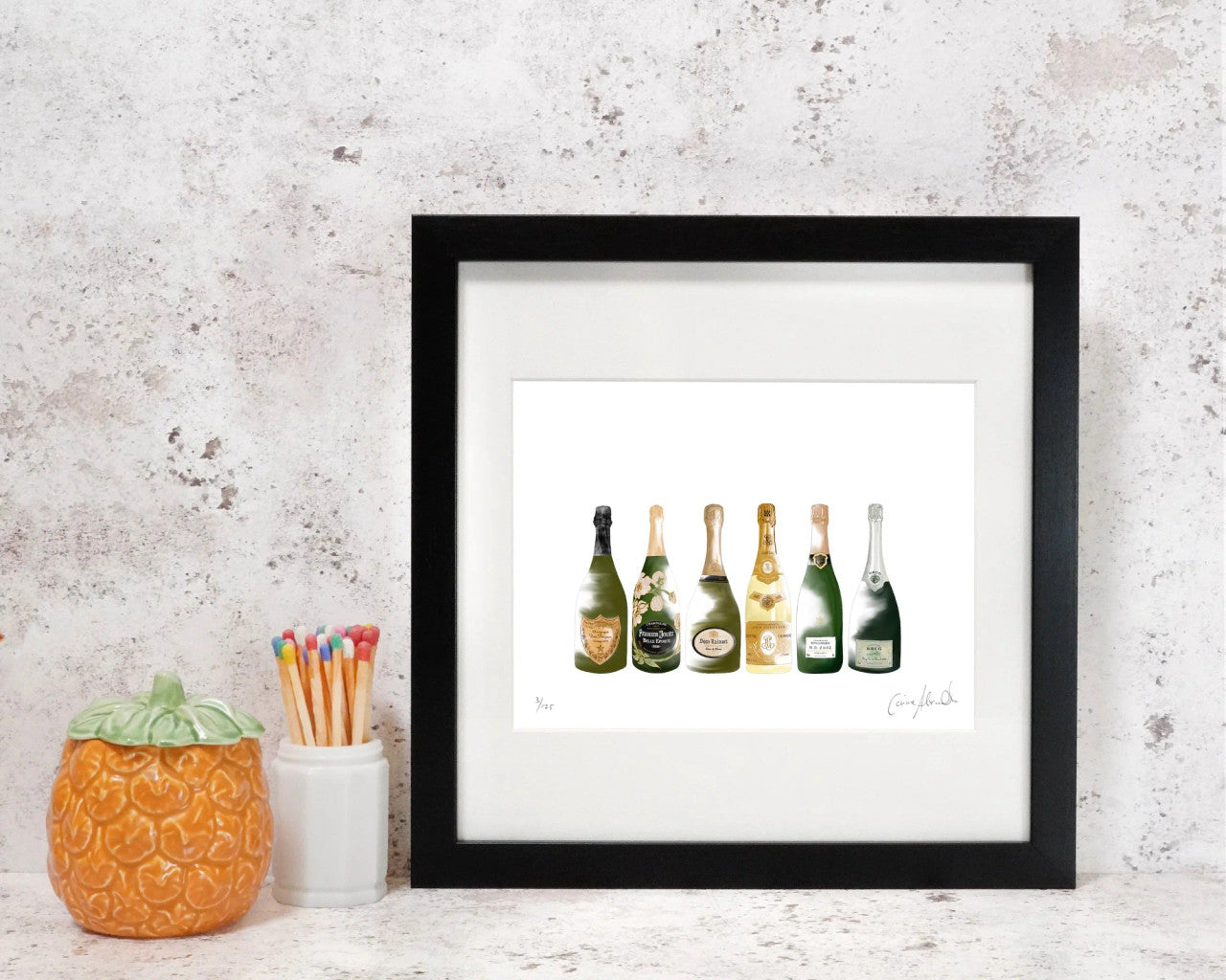 Champagne Framed Print by Corinne Alexander. Made in England.