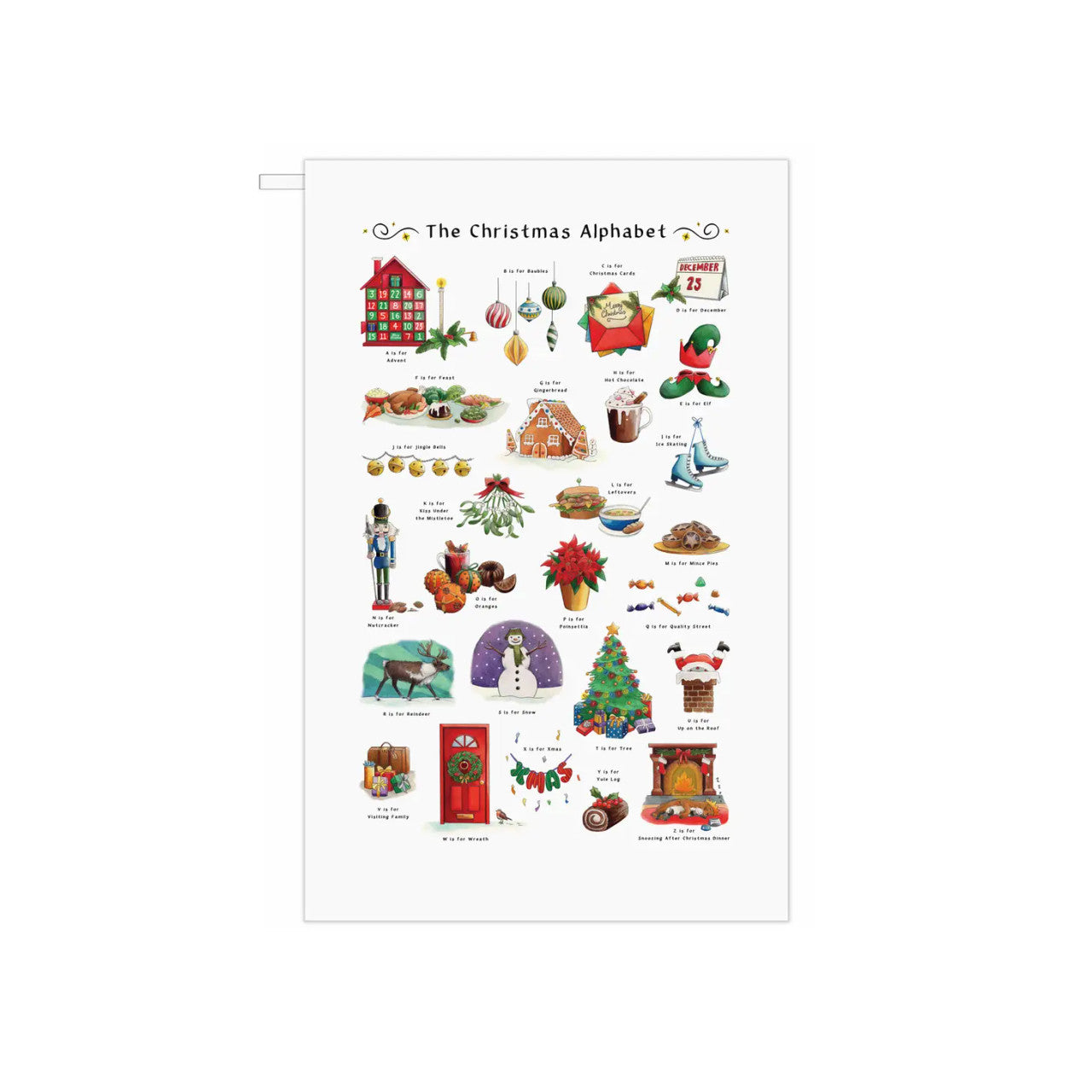 Christmas Alphabet Tea Towel