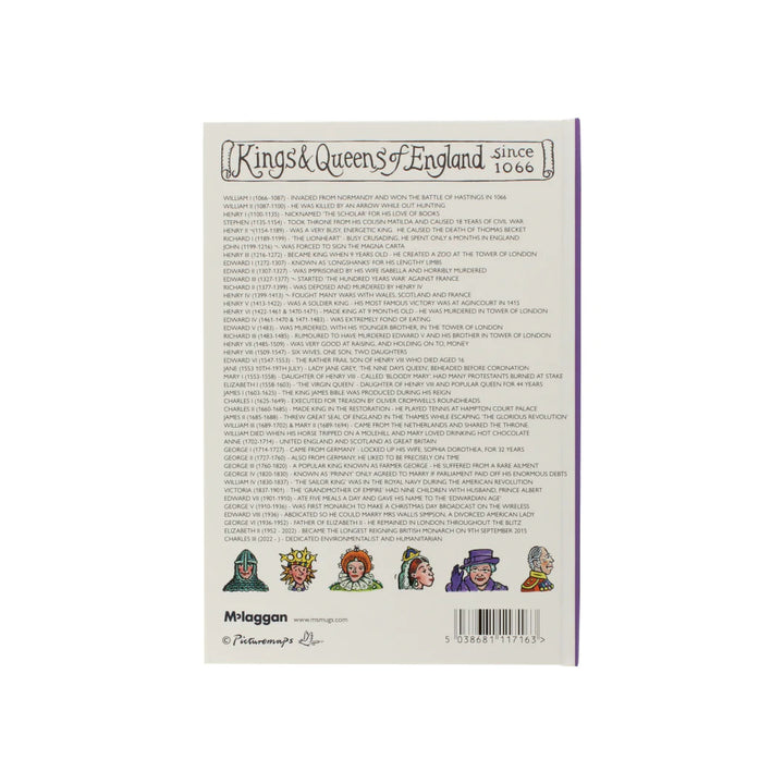 Kings & Queen's of England A5 Notebook by Picturemaps