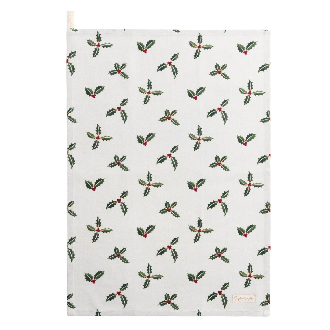 Sophie Allport - Christmas Holly & Berry Set of 2 Tea Towels 