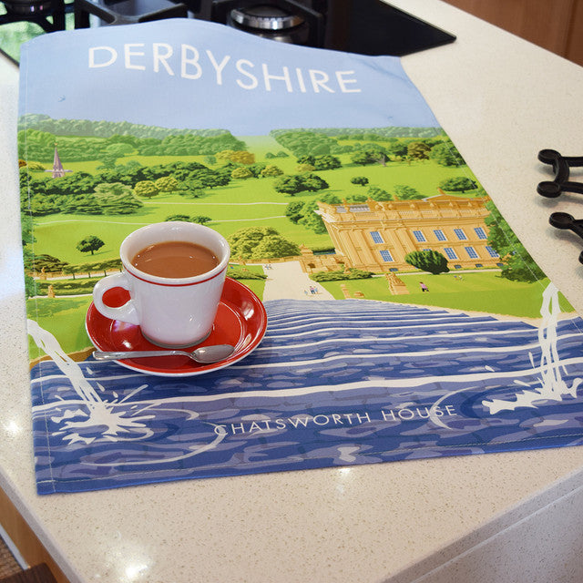 Derbyshire - Chatsworth House Tea Towel by Town Towels
