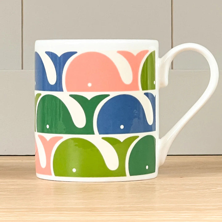 Whale Pink Bone China Mug by Orla Kiely