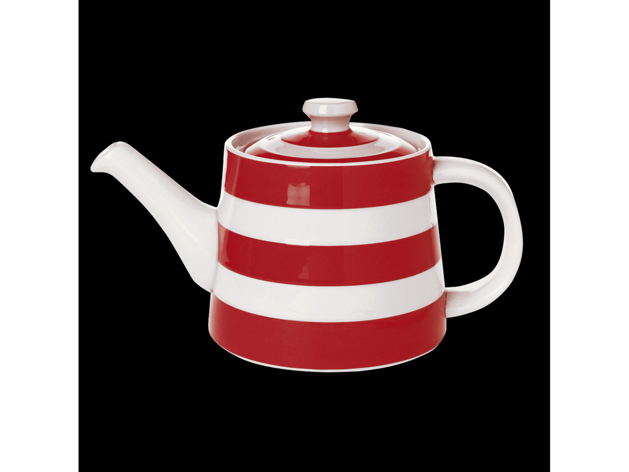 Cornishware Striped Large Rosie Teapot - red