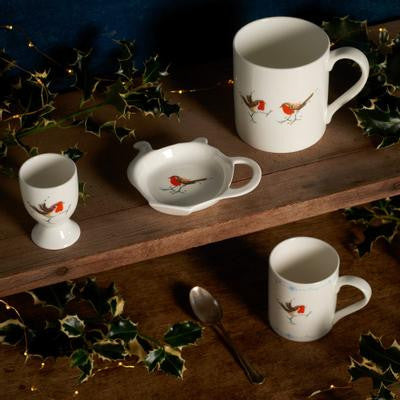 Winter Robin Bone China Mug by Jane Abbott.