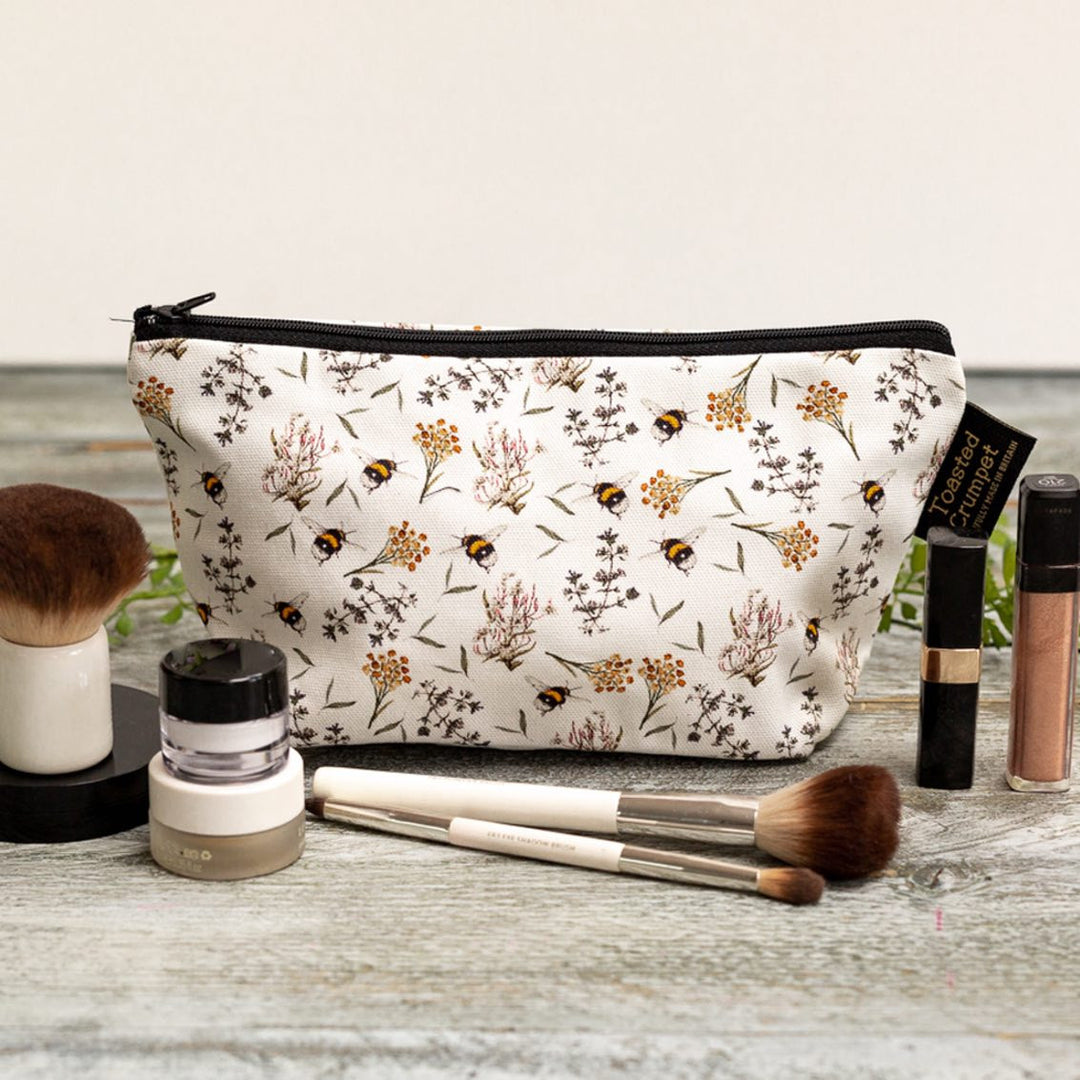 Bees & Honeysuckle Pure Makeup Bag by Toasted Crumpet.
