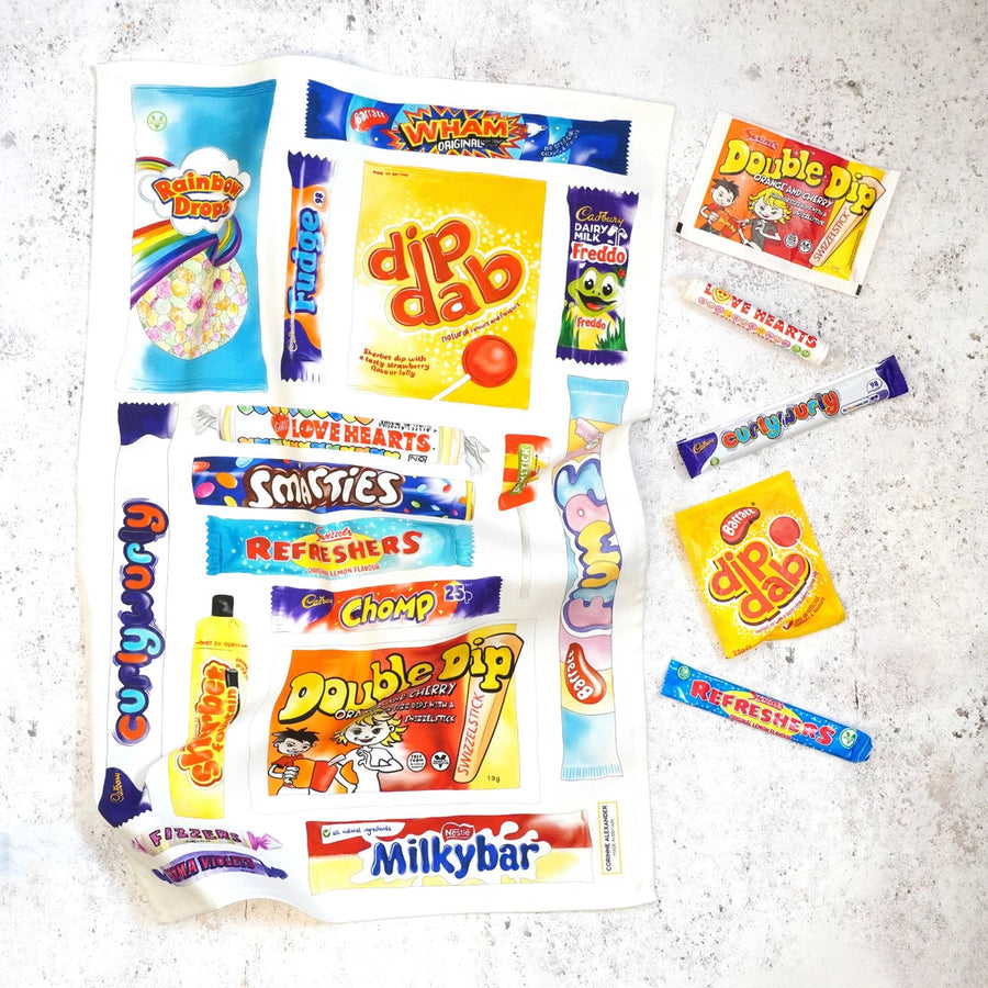 Sweeties Tea Towel by Corinne Alexander.