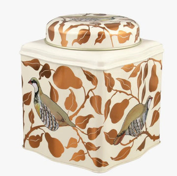 Emma Bridgewater Partridge domed lid way tea caddy Image