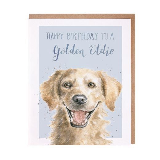 'Golden Oldie' Greetings Card by Hannah Dale for Wrendale Designs.