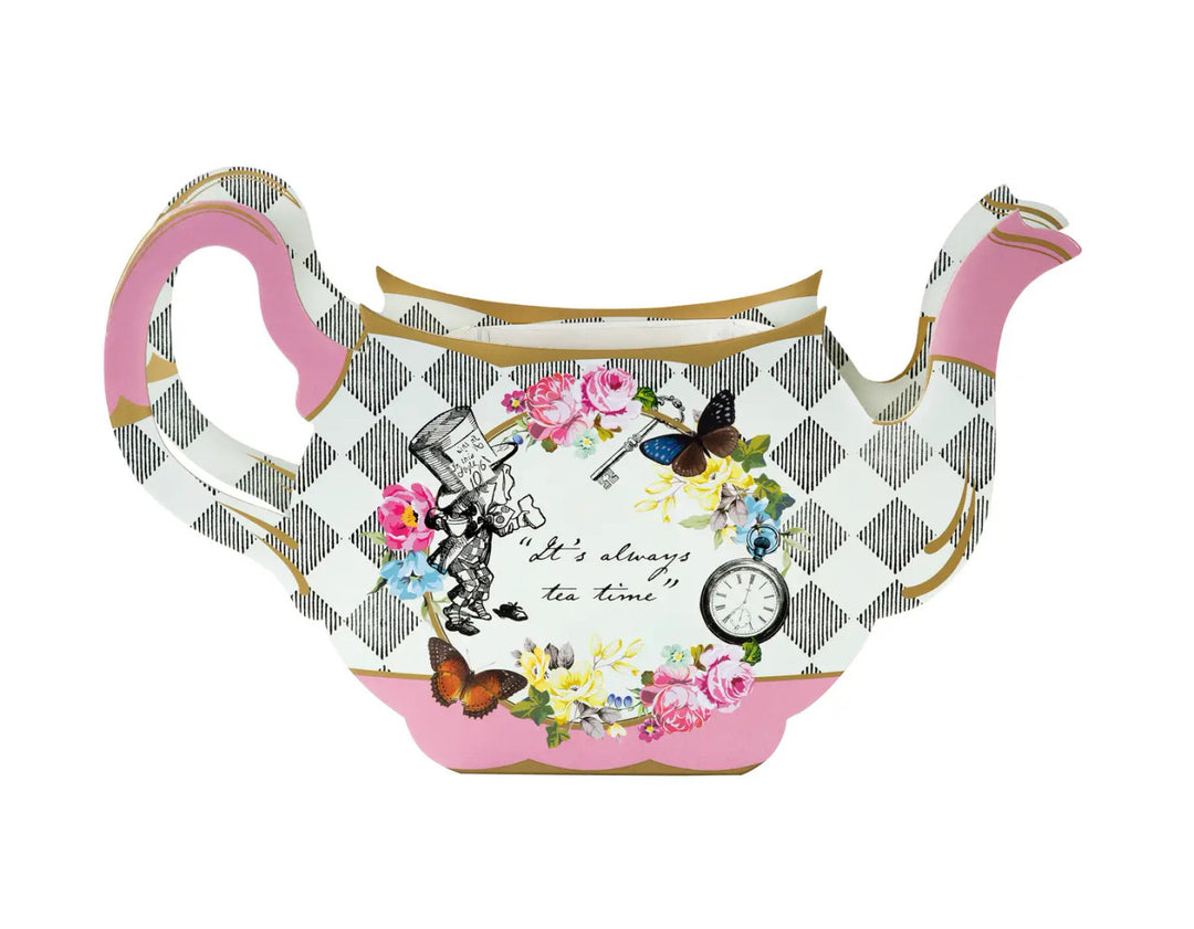 Alice in Wonderland Paper Teapot Flower Vase