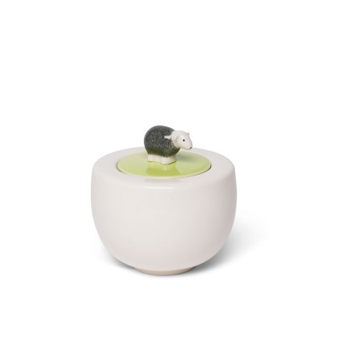 Handmade stoneware herdy sugar bowl.