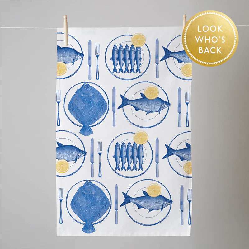 Thornback & Peel Fish Supper  100% Cotton Tea Towel