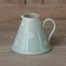 Susie Watson pottery Blue White Spot baby Pitcher.