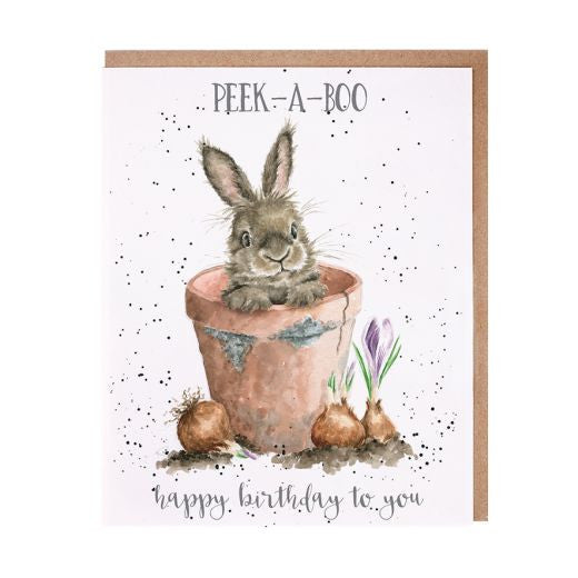 'Peek-A-Boo' Birthday Greetings Card by Hannah Dale for Wrendale Designs.