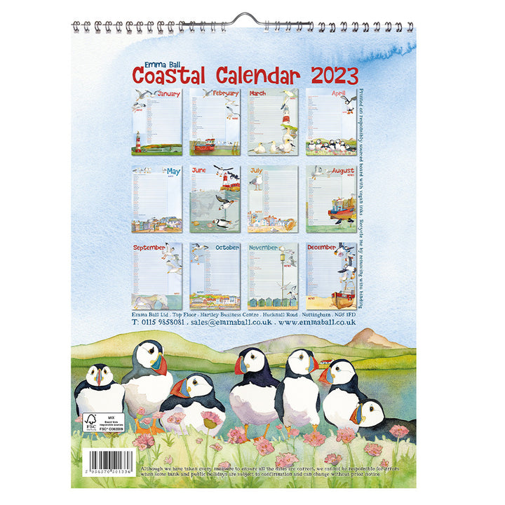 Coastal 2023 Calendar by Emma Ball.