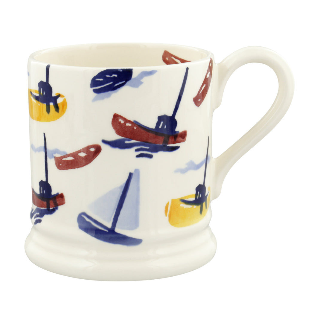 Emma Bridgewater Shoreline Scattered Boats Half Pint Mug