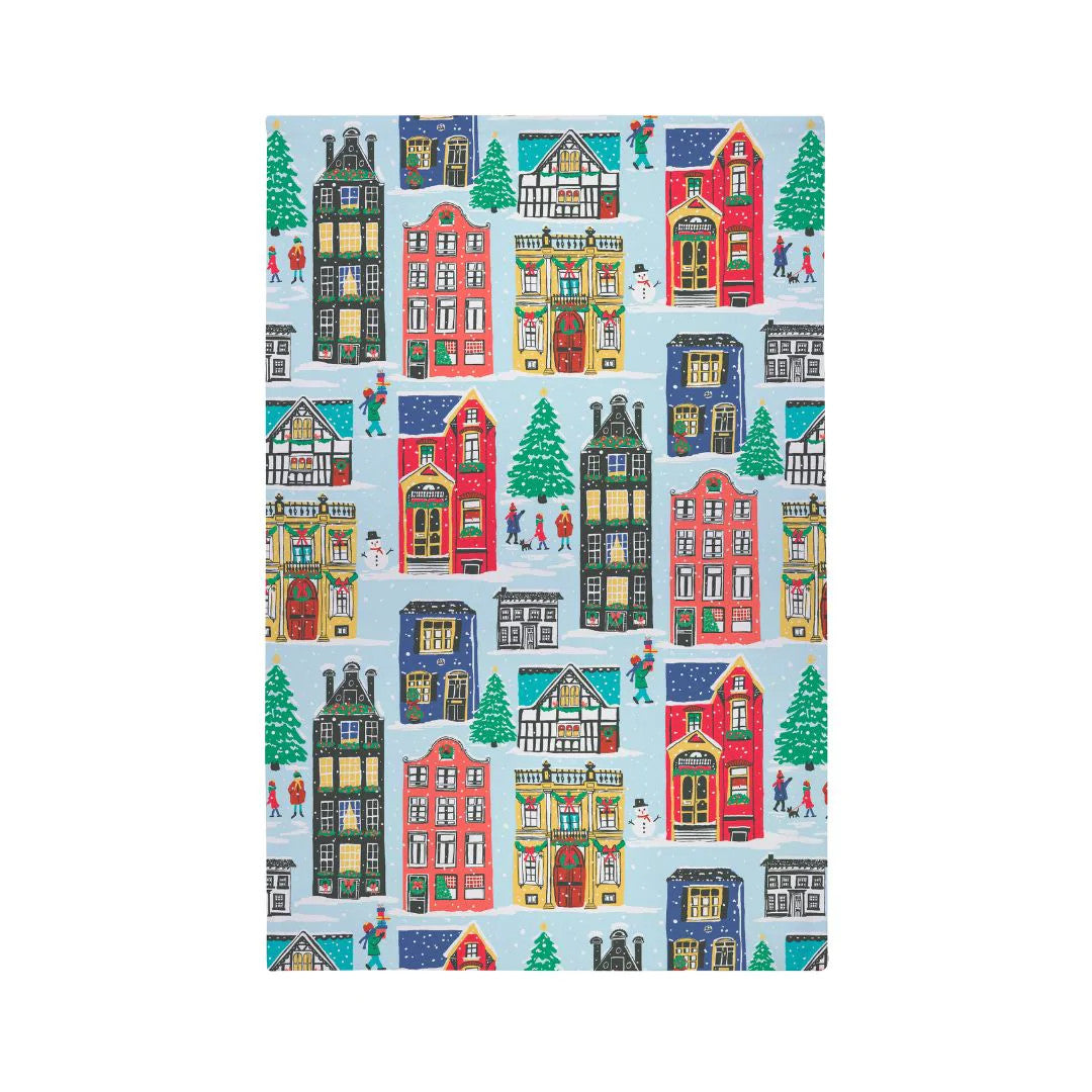 Houses Recycled Cotton Tea Towel.