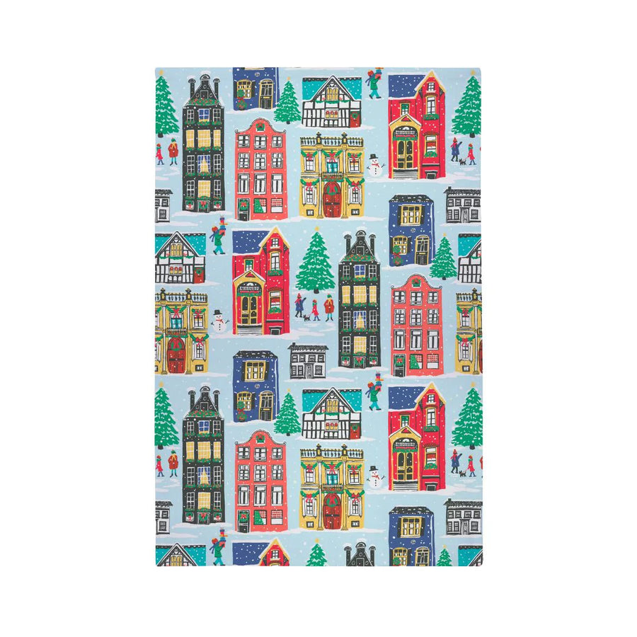 Houses Recycled Cotton Tea Towel.