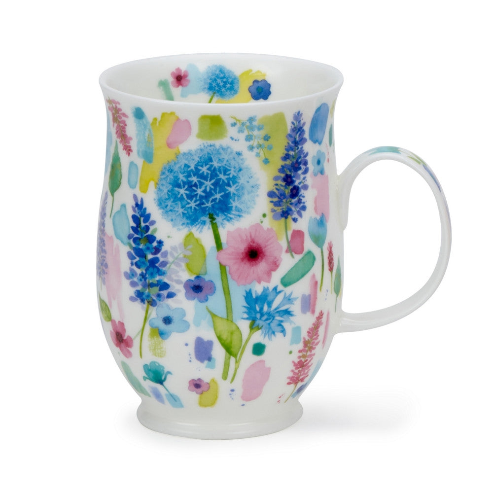  Dunoon Suffolk Floral Burst Mug. Handmade in England. - Blue