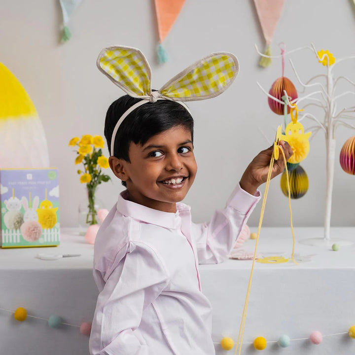 Yellow Gingham Ears Headband by Talking Tables.