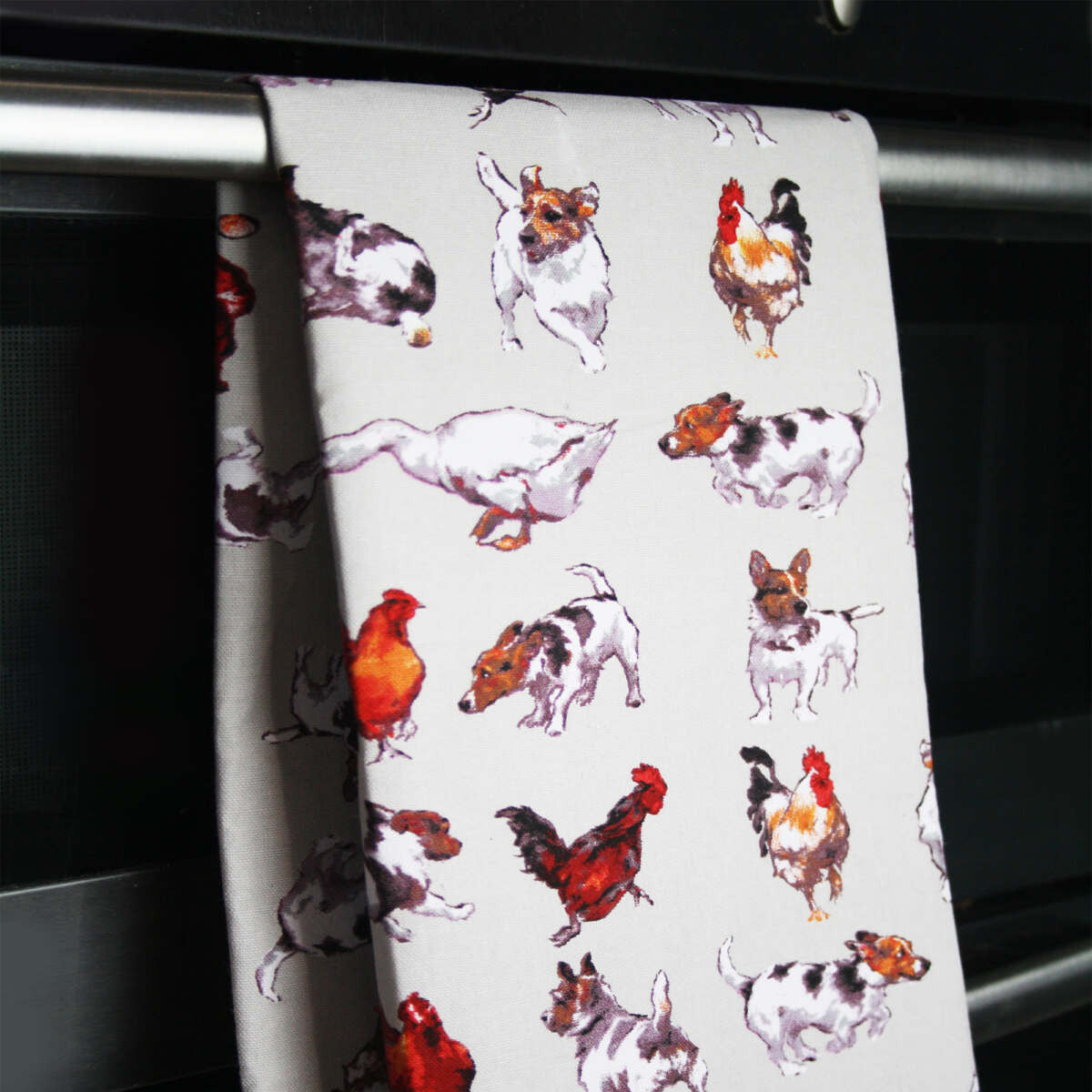 Farmyard Frolics Cotton Tea Towel by Samuel Lamont.