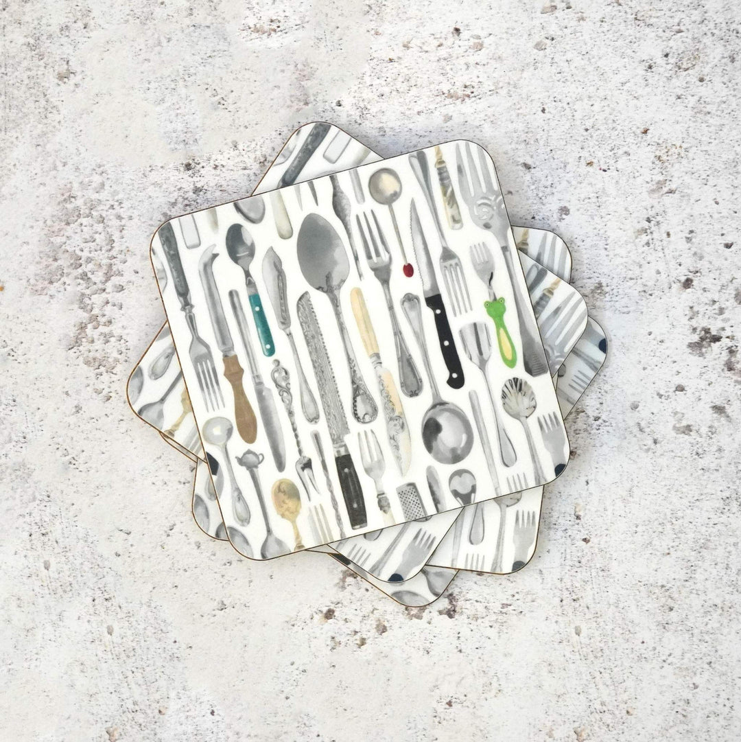 Cutlery Coasters by Corinne Alexander.