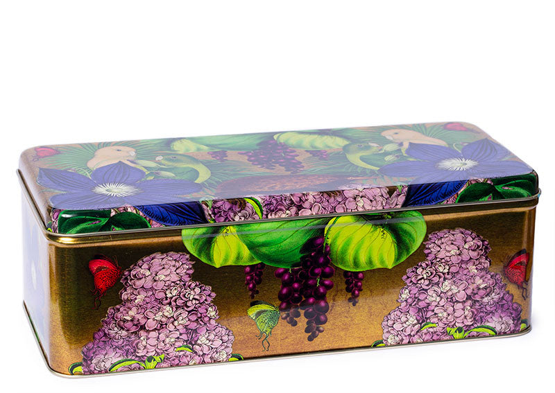 Madame Treacle Whimsical Garden Long Deep Rectangular Tin.