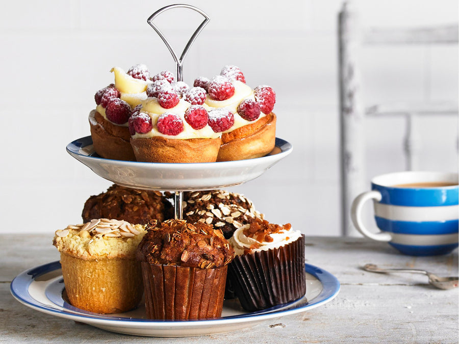 Cornishware Two-Tier Cake Stand - blue