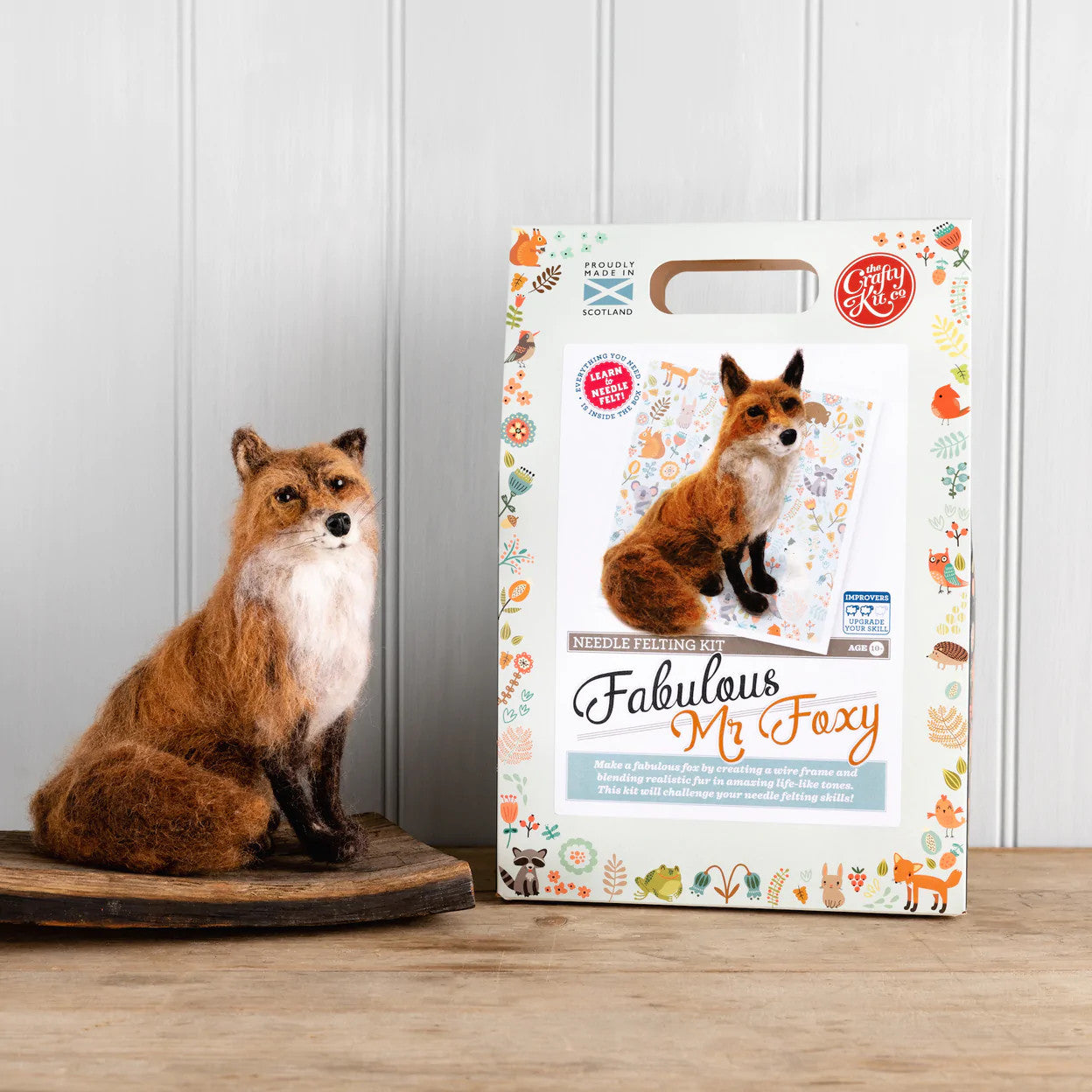 Fabulous Mr Foxy Needle Felting Kit from The Crafty Kit Co. Made in Scotland