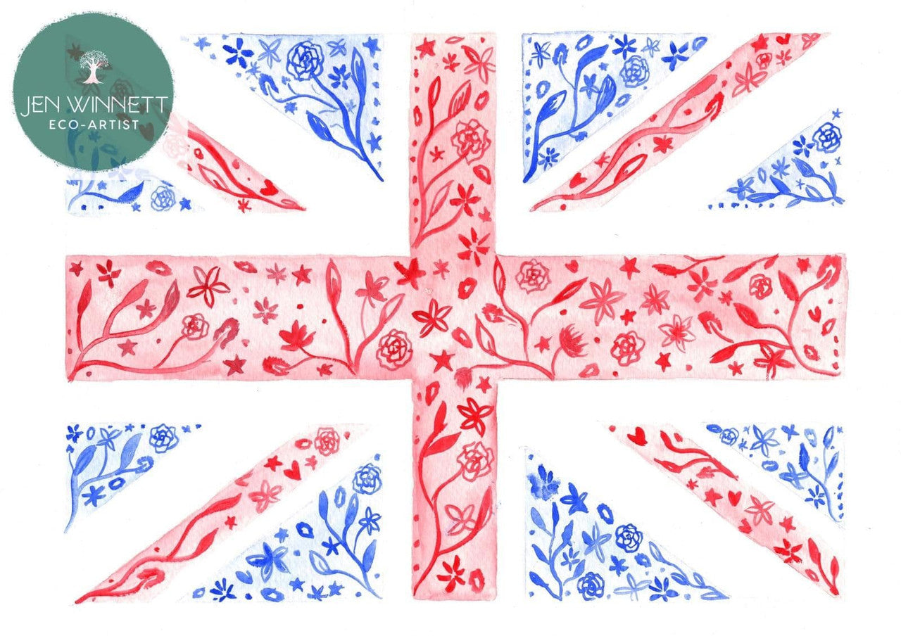 UK Flag Signed Art Print by Jen Winnett Artist