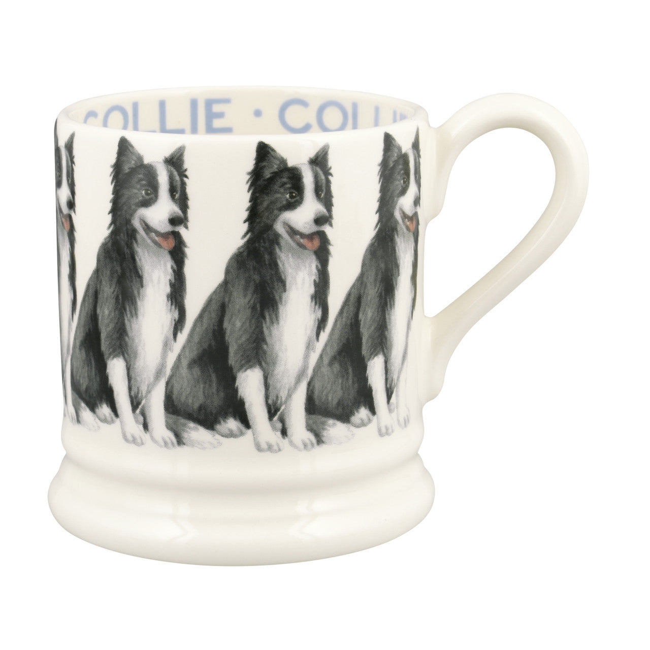 Emma Bridgewater Collie Half Pint Mug. Handmade in England.