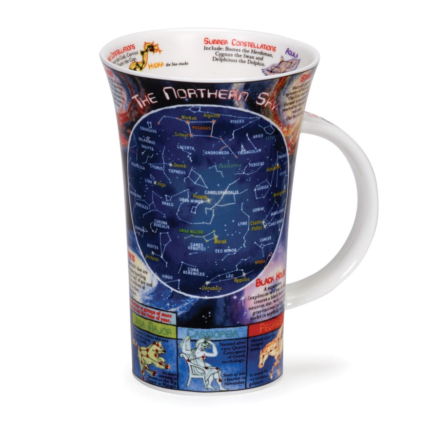Dunoon fine bone china Night Sky mug in the Glencoe shape. Handmade in England.