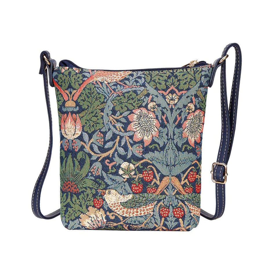 William Morris Strawberry Thief Blue Sling Bag.