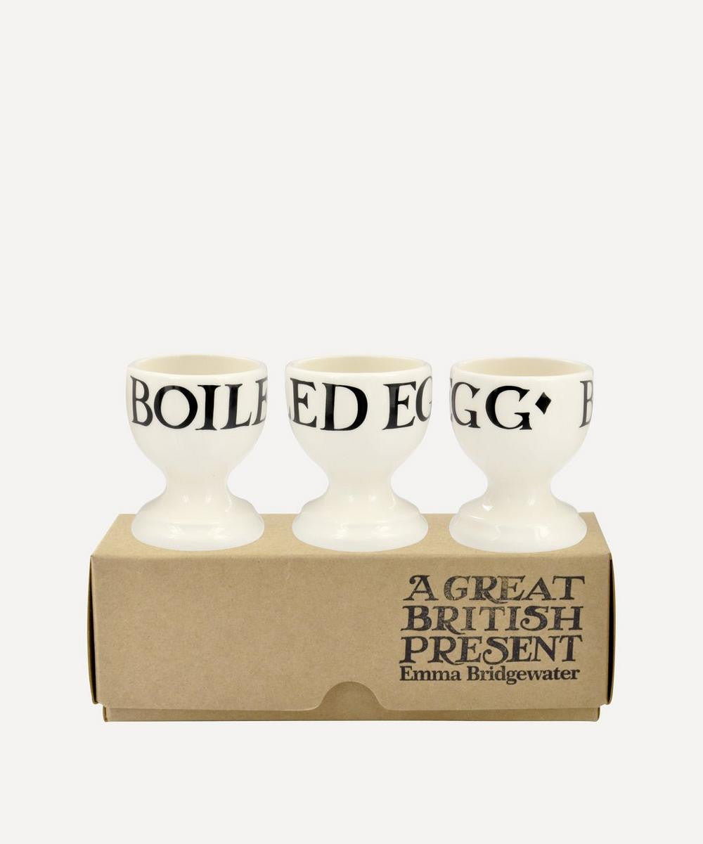 Hand made Emma Bridgewater set of 3 Black Toast egg cups
