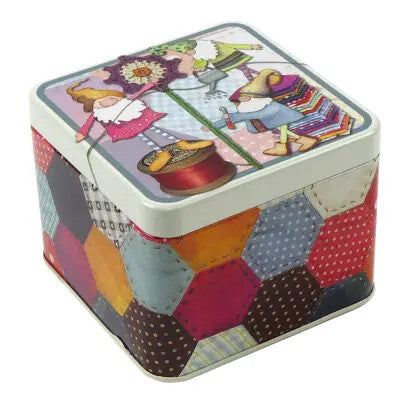 Crafting Gnomes Small Square Tin by Emma Ball