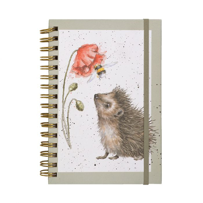  'Busy as a Bee' Hedgehog Spiral Bound Notebook by Wrendale Designs.