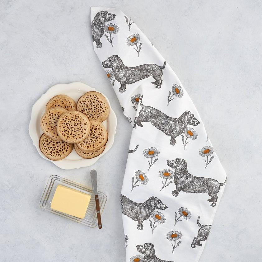 Thornback & Peel Dog & Daisy 100% Cotton Tea Towel
