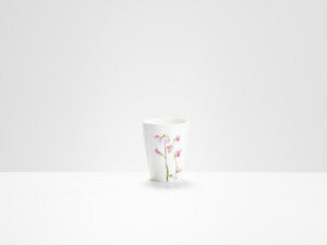 Pink Sweet Pea Beaker by Helen Beard.