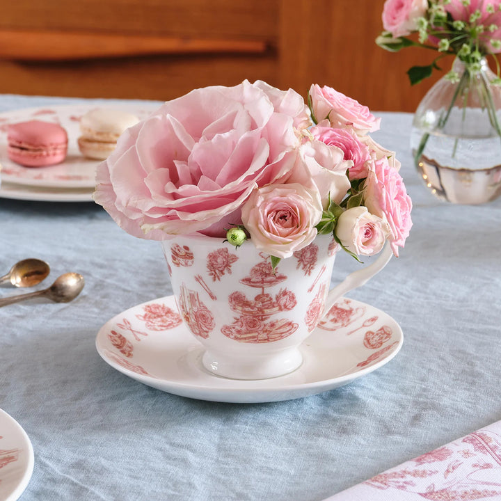 Afternoon Tea China Cup & Saucer by Victoria Eggs. Made in England.