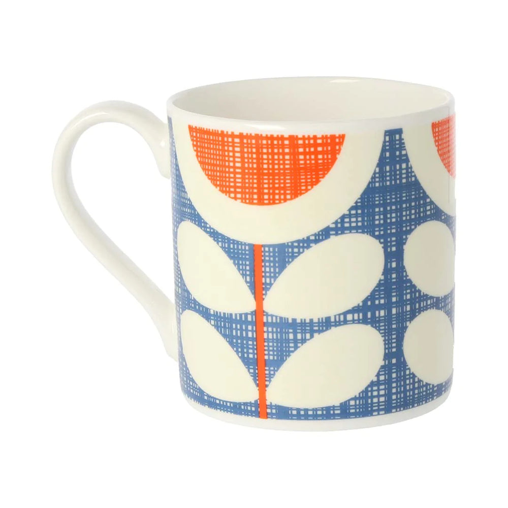 Scribble Sunflower Blue Bone China Mug by Orla Kiely