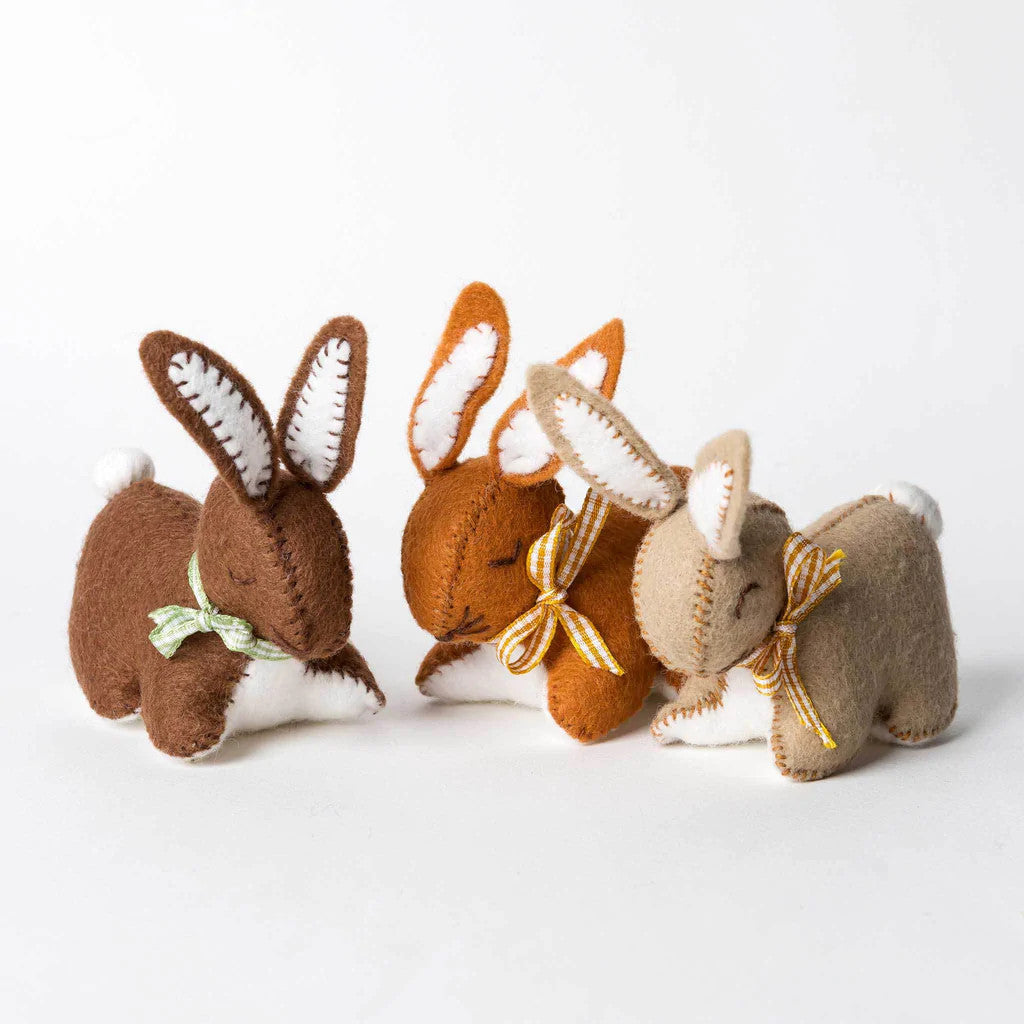 Bunnies Wool Mix Felt Craft Kit by Corinne Lapierre