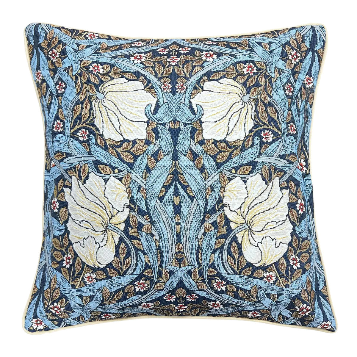 William Morris Pimpernel and Thyme Blue Pillow