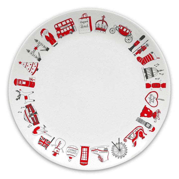 Bone china London Christmas 8 inch plate from Victoria Eggs.