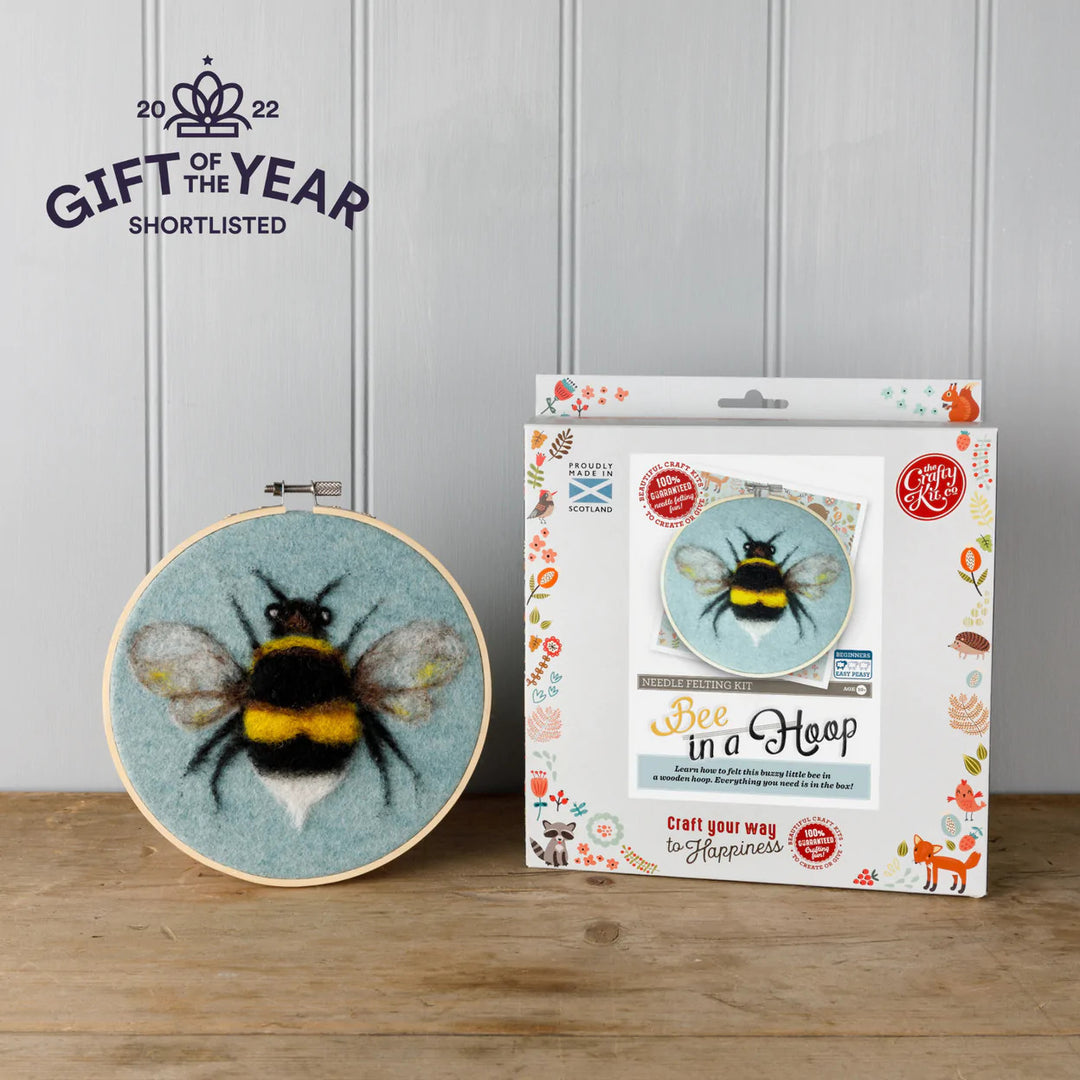 Bee in a Hoop Needle Felting Kit from The Crafty Kit Co. Made in Scotland