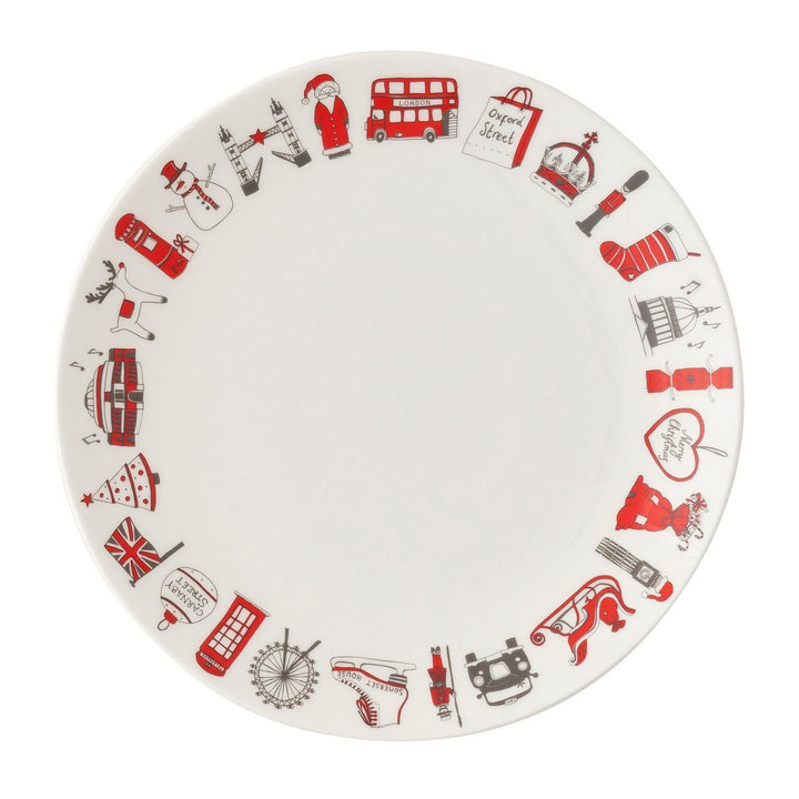 Bone china London Christmas 8 inch plate from Victoria Eggs.