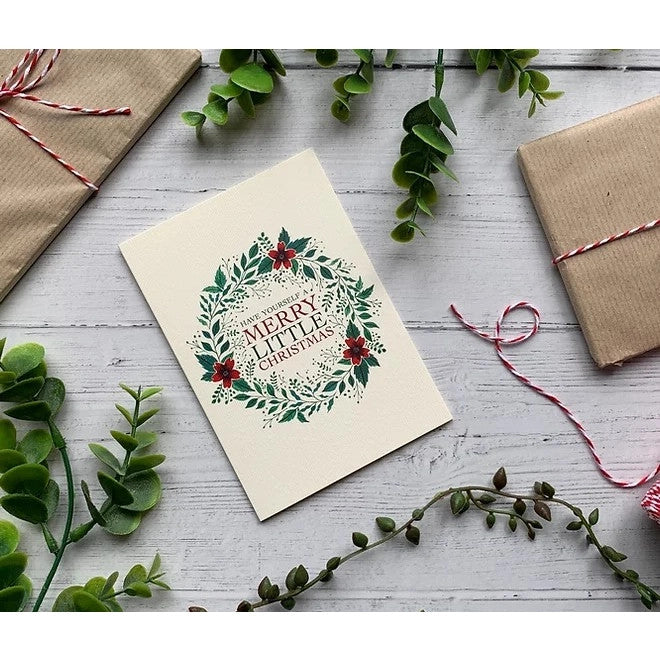 Wreath Christmas card by Becky Amelia.