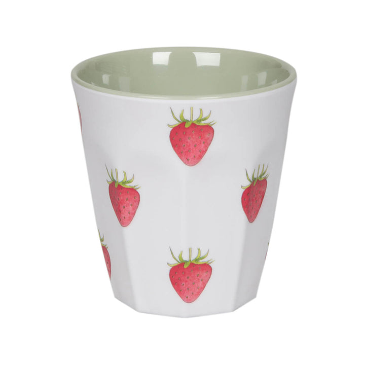 Strawberries Melamine Beaker by Sophie Allport.