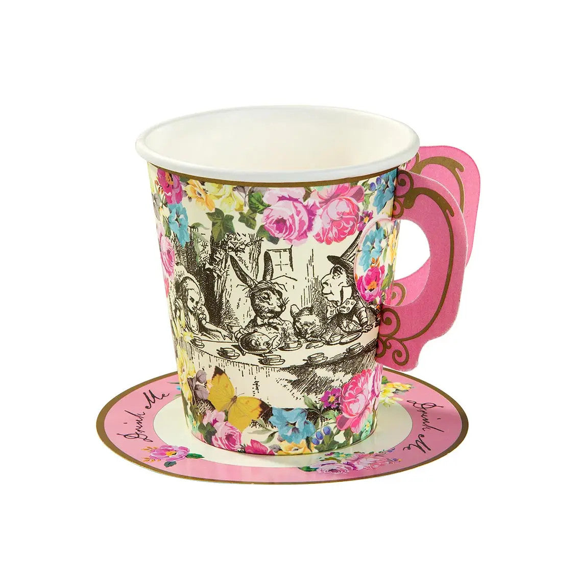 Alice in Wonderland Teacups & Saucers Set - 12 pack