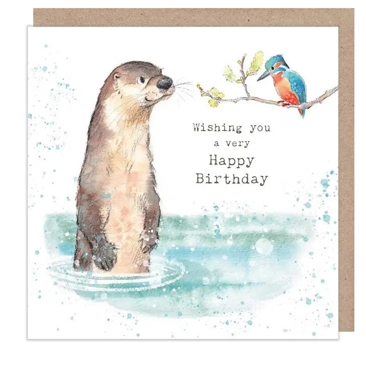 Otter Happy Birthday Greetings card by Paper Shed Designs.